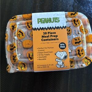 Peanuts Halloween Snoopy 20 Meal Prep Containers New Rare